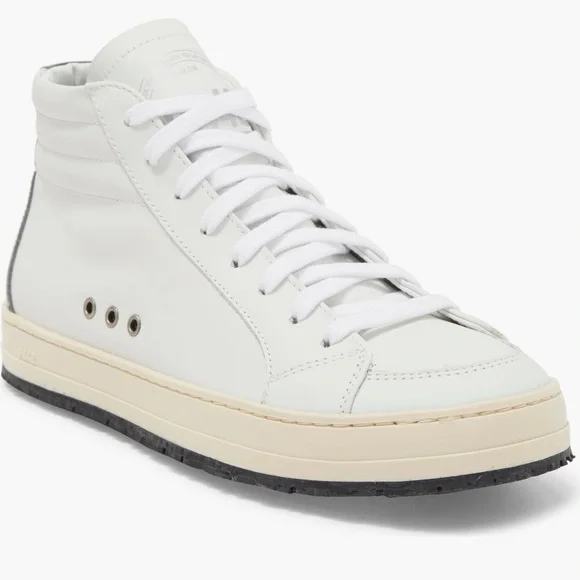 P448 Skate Mid Sneaker White Size 36- Italian Leather - Picture 1 of 6